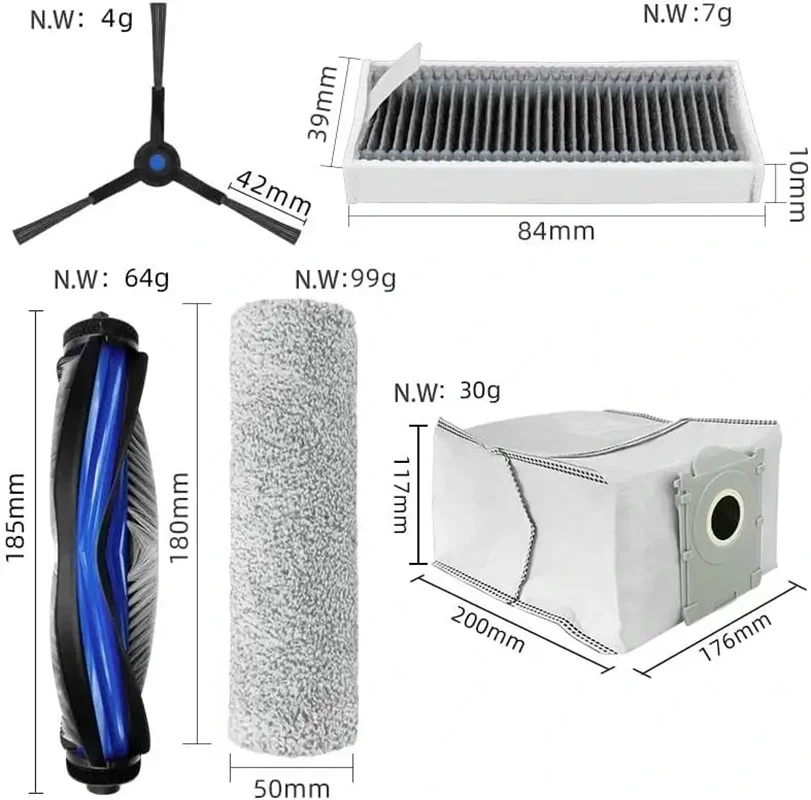 پک لوازم جانبی جارو رباتیک ecovacs x8 pro omni